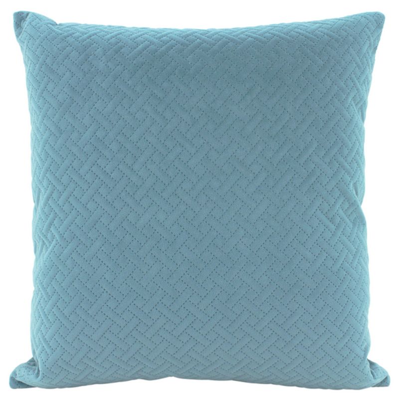 Steel Blue Velvet Brick Cushion - 50cm x 50cm