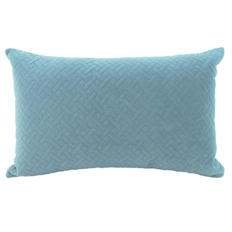 Steel Blue Velvet Brick Cushion - 30cm x 50cm