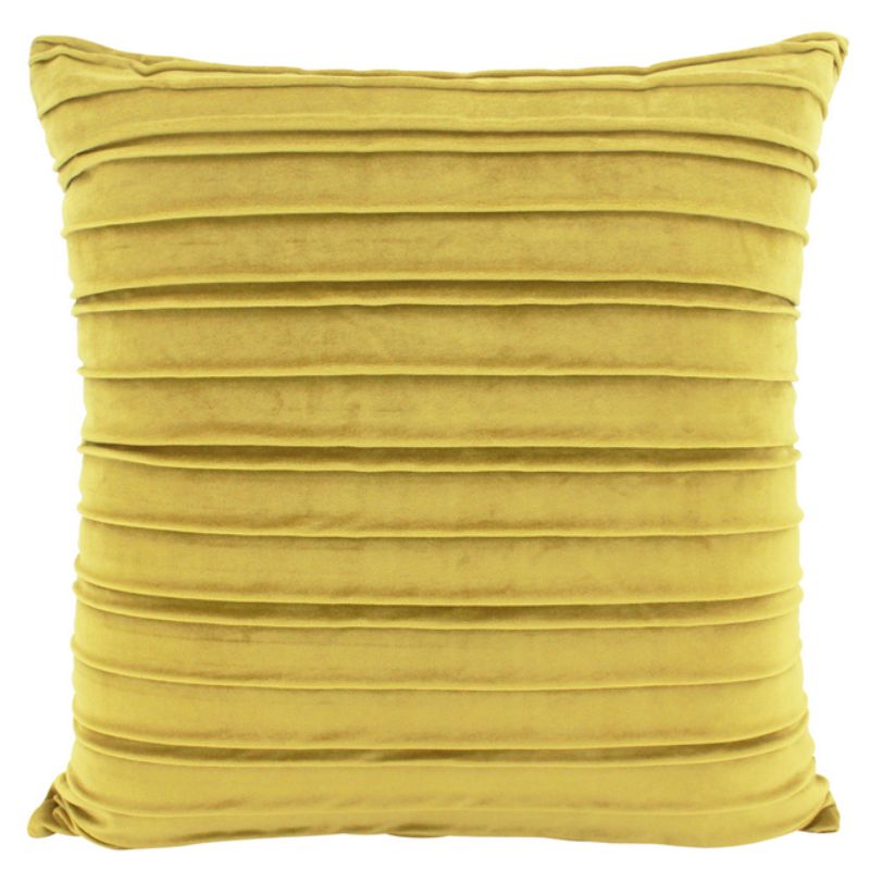 Gold Pleated Velvet Cushion - 50cm x 50cm