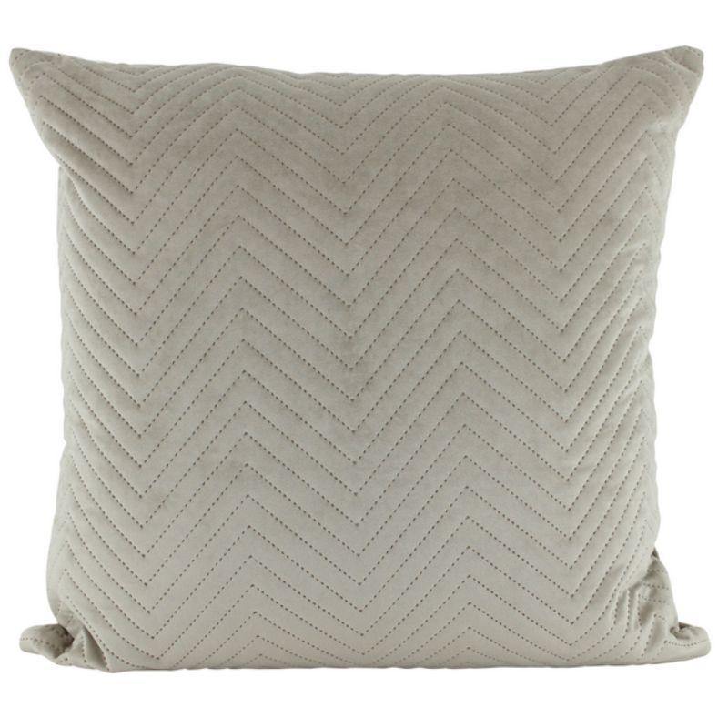 Latte Velvet Quilted Cushion - 50cm x 50cm - The Base Warehouse