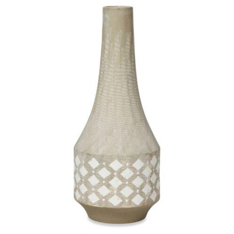 Diamond Ceramic Vase Large - Light Grey - 17cm x 41.5cm