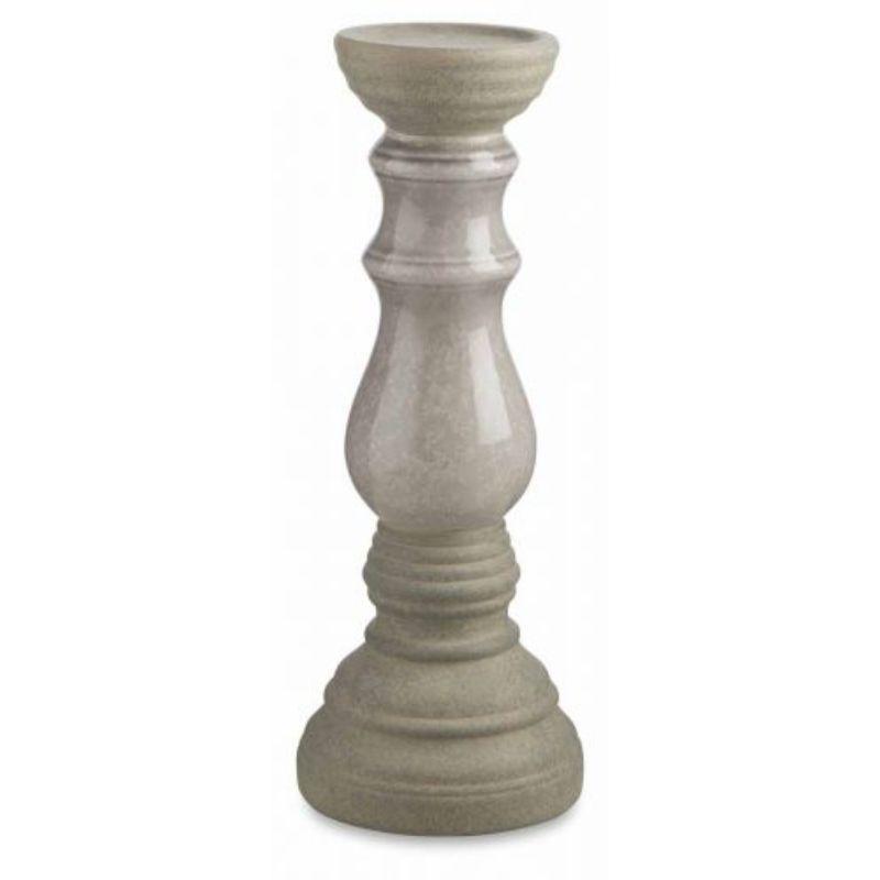 Ceramic Candle Holder - Grey/Grey - 14.8cm x 39.5cm
