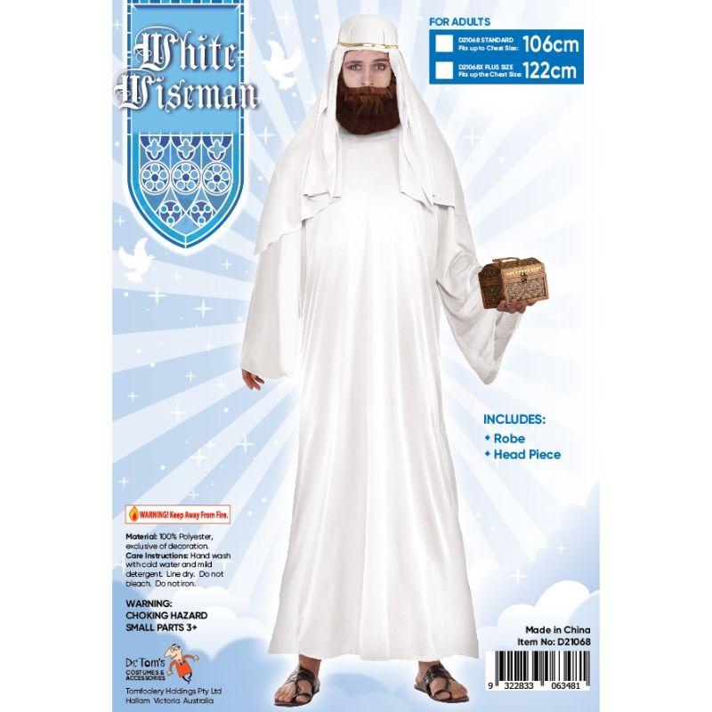 Mens White Wiseman Costume - Plus