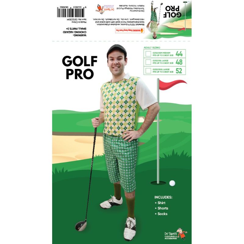 Green Golf Pro Adult Costume - L