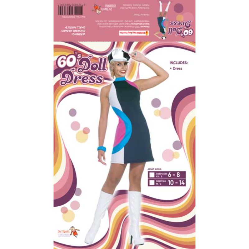60s Doll Dress Adult Costume - M/ML