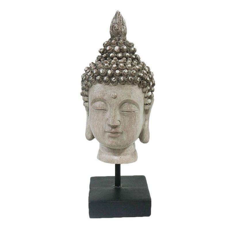 White Temple Buddha Head - 9cm x 7cm x 24cm