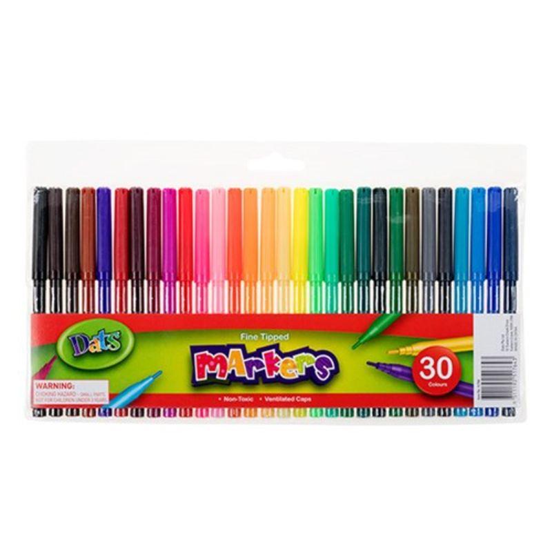 30 Pack Fine Tip Colour Markers