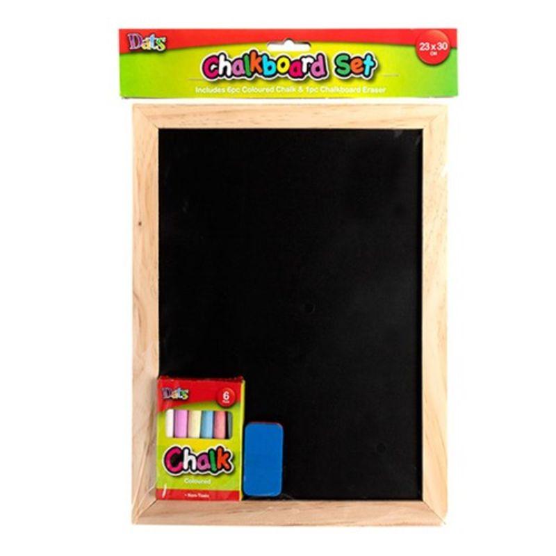 Chalkboard Wooden Frame 230x300mm w Accessories