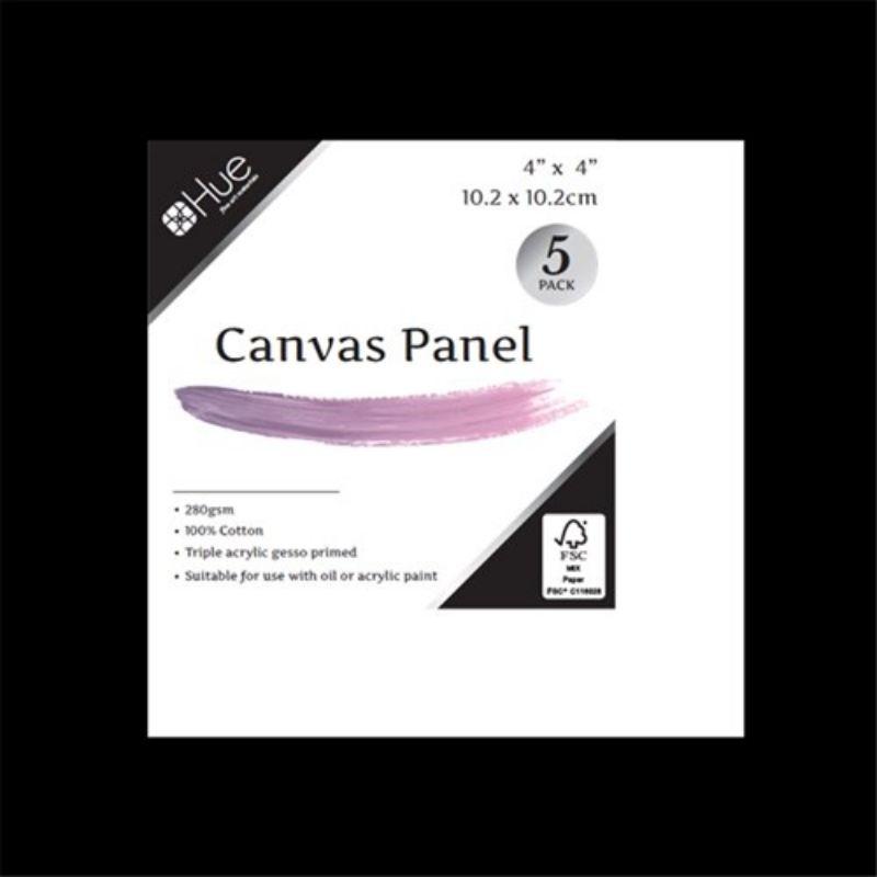 Canvas Panel Cotton 280gsm 3mm 4x4in 5pk P3.1 FSC Mix 70%