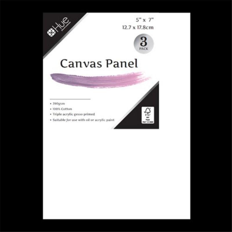 Canvas Panel Cotton 280gsm 3mm 5x7in 3pk P3.1 FSC Mix 70%