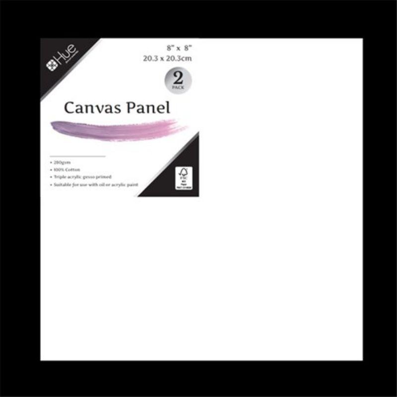 Canvas Panel Cotton 280gsm 3mm 8x8in 2pk P3.1 FSC Mix 70%