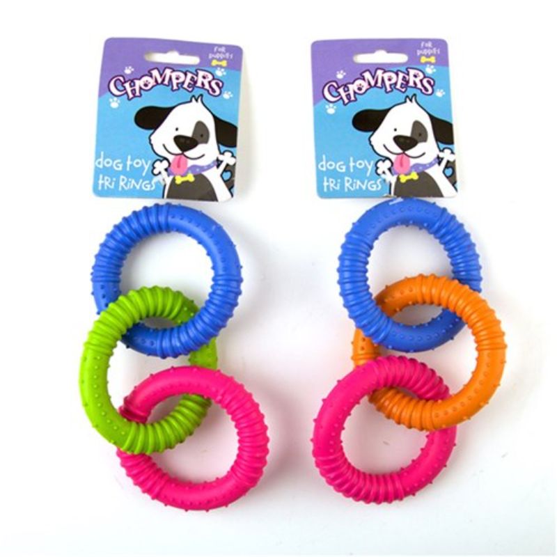 Puppy Tri Rings Dog Toy - 17cm