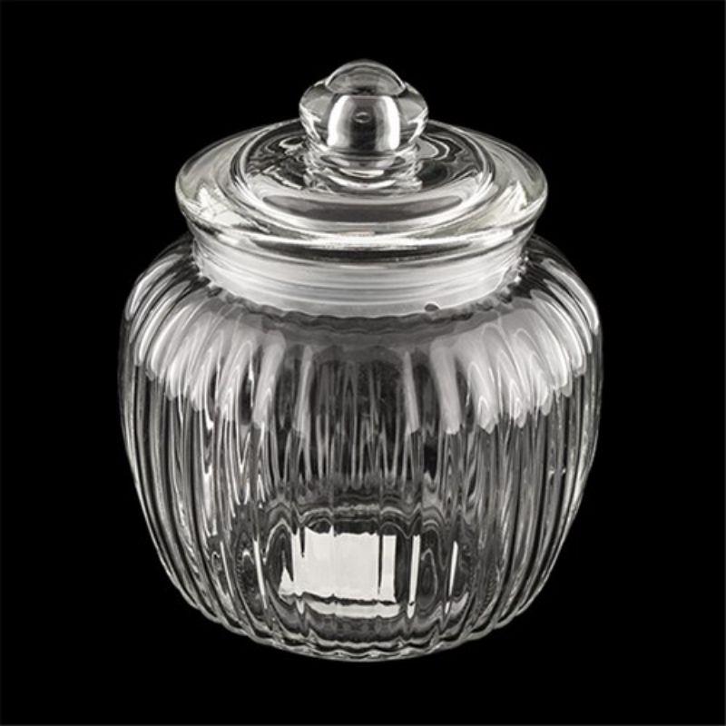 Glass Jar Stripe with Glass Lid - 1.4L