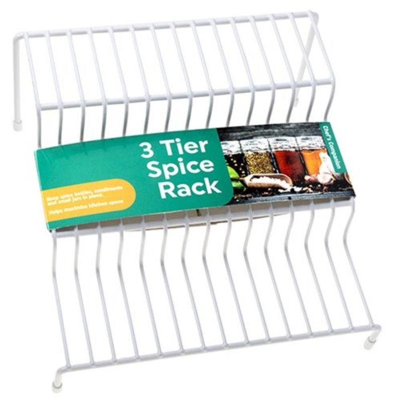 3 Tier Metal Wire Spice Rack - 24cm x 23.5cm