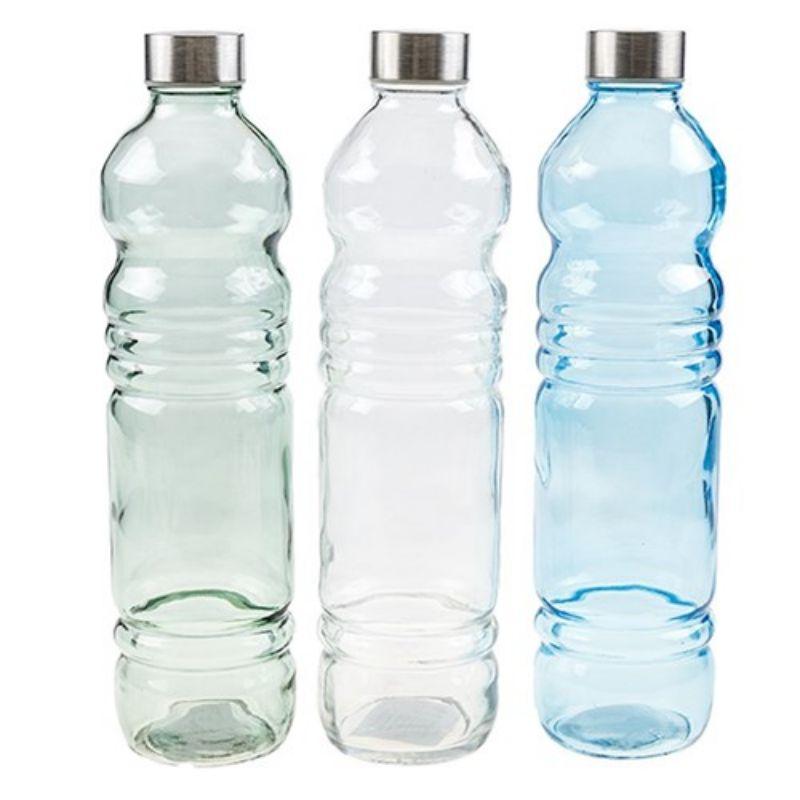 Glass Bottle with Stainless Steel - 1.1L