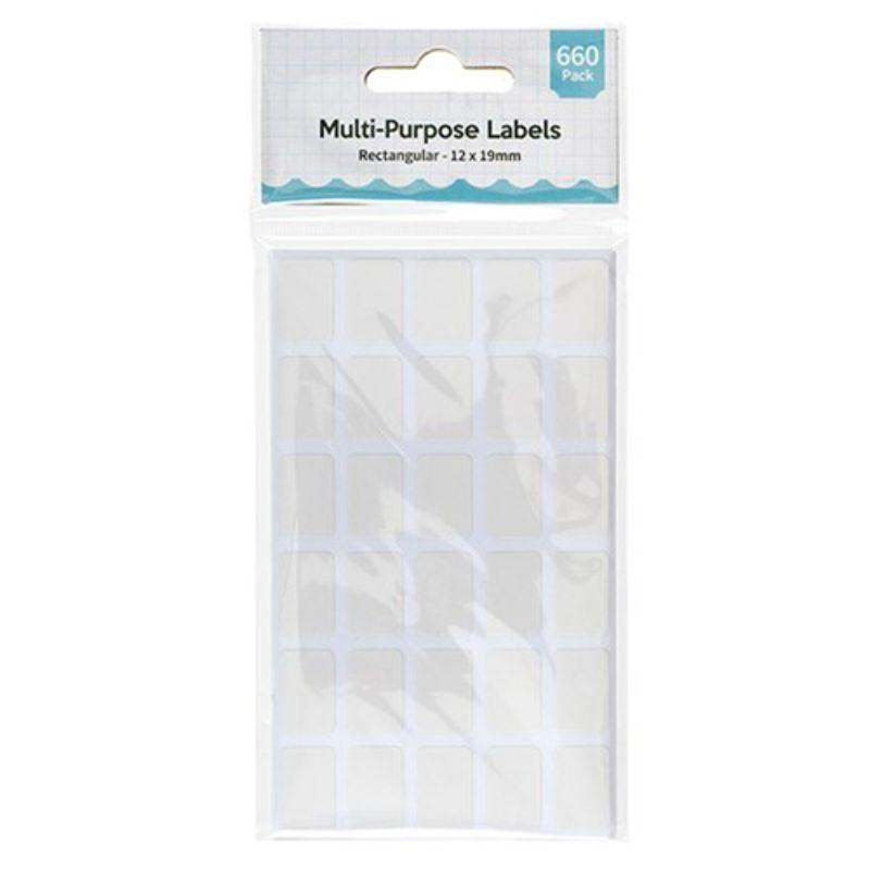 Label Rectangle White Multi Purpose 12x19mm 660pk