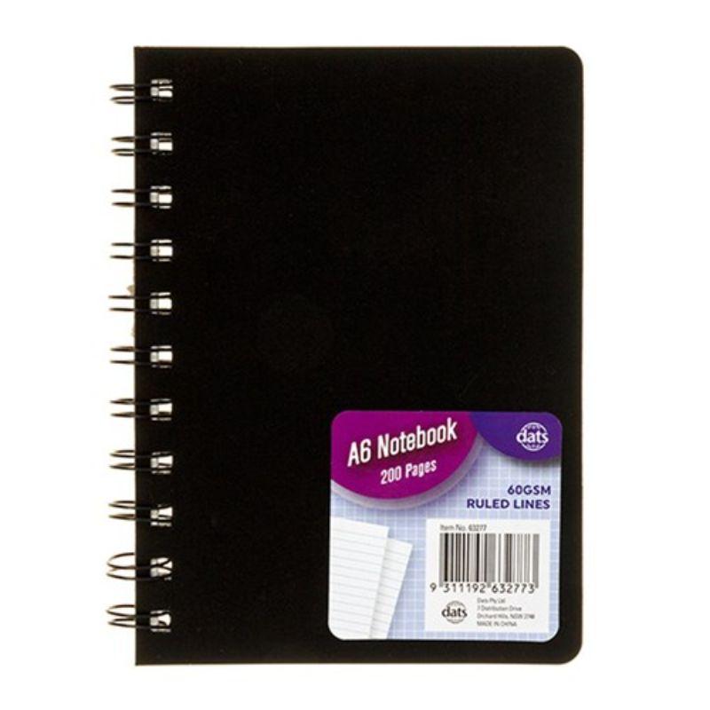 Black Basic Notebook A6 - 200 Pages