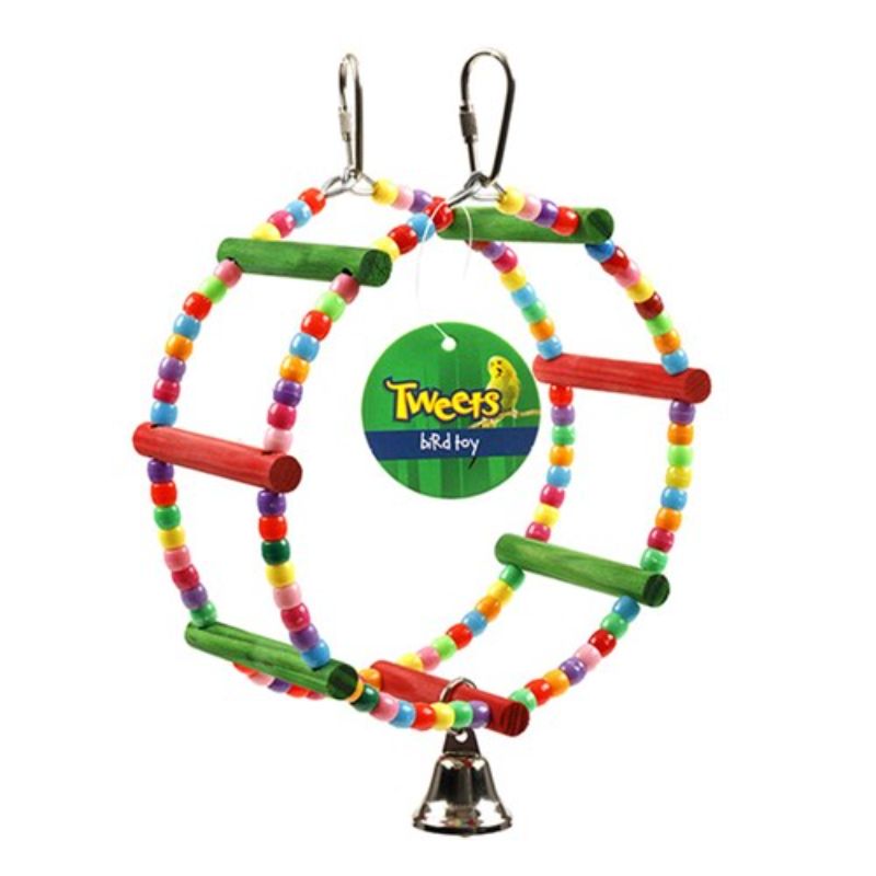 Hanging Wheel with Bell Bird Toy - 20cm x 16cm