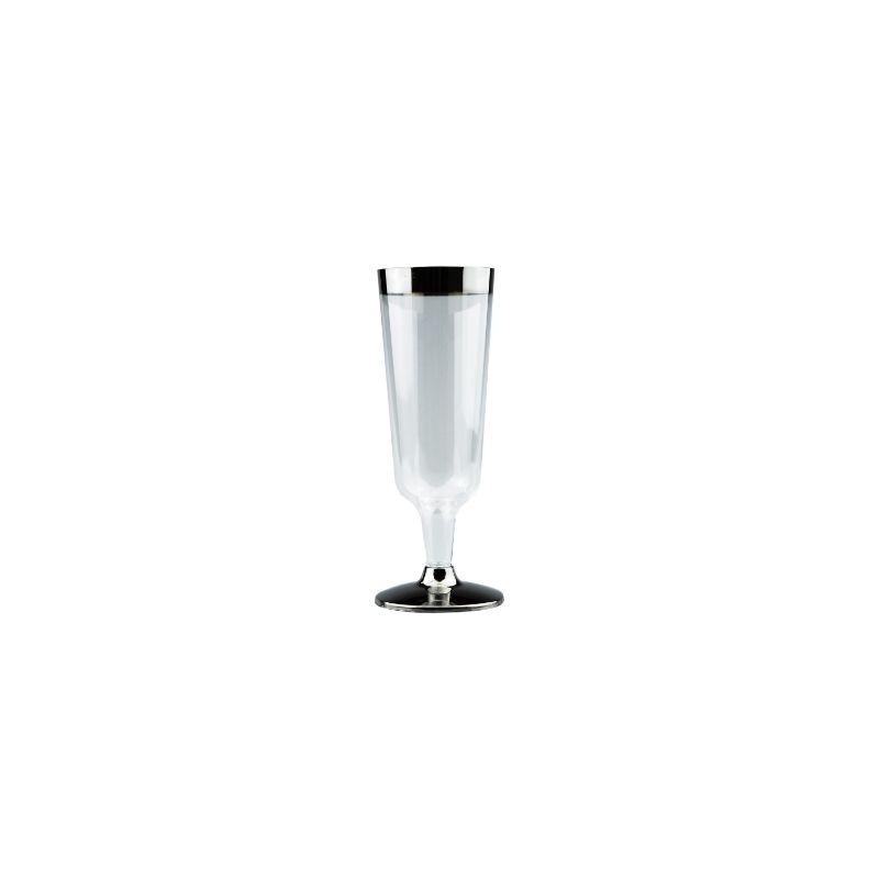 6 Pack Silver Rim Champagne Glass - 150ml