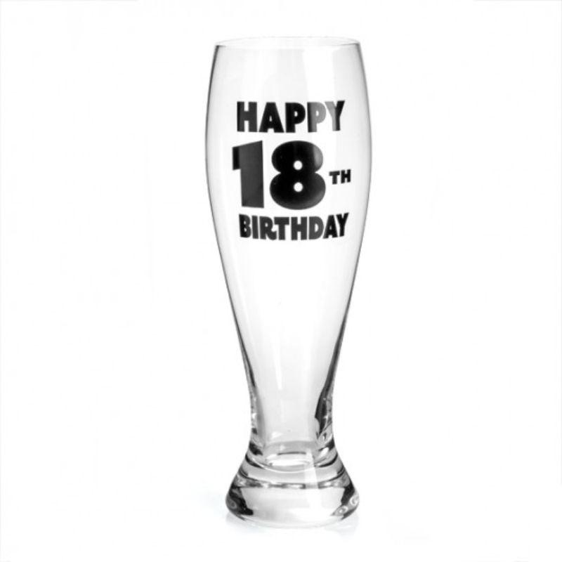 Happy 18th Birthday Pilsner Glass - 22cm
