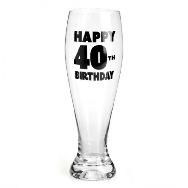 Happy 40th Birthday Pilsner Glass - 22cm