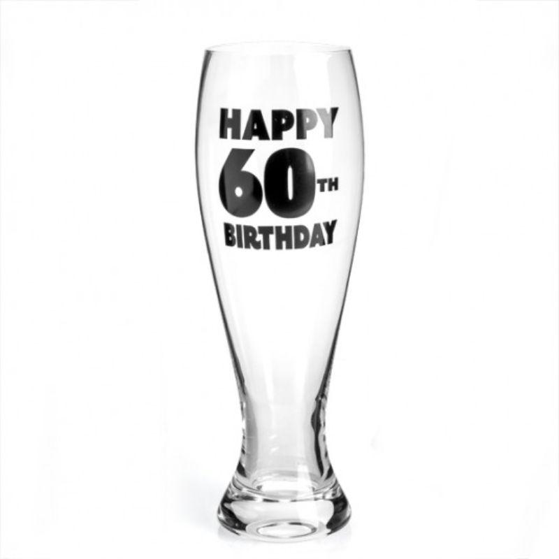 Happy 60th Birthday Pilsner Glass - 22cm