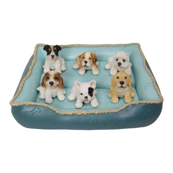Cute Dog With Dog Bed Display - 6cm