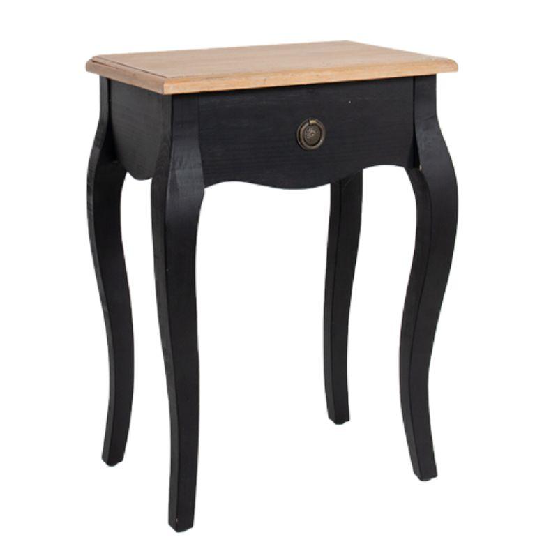 Noche Wood Side Table with Draw - 31cm x 48cm x 66cm