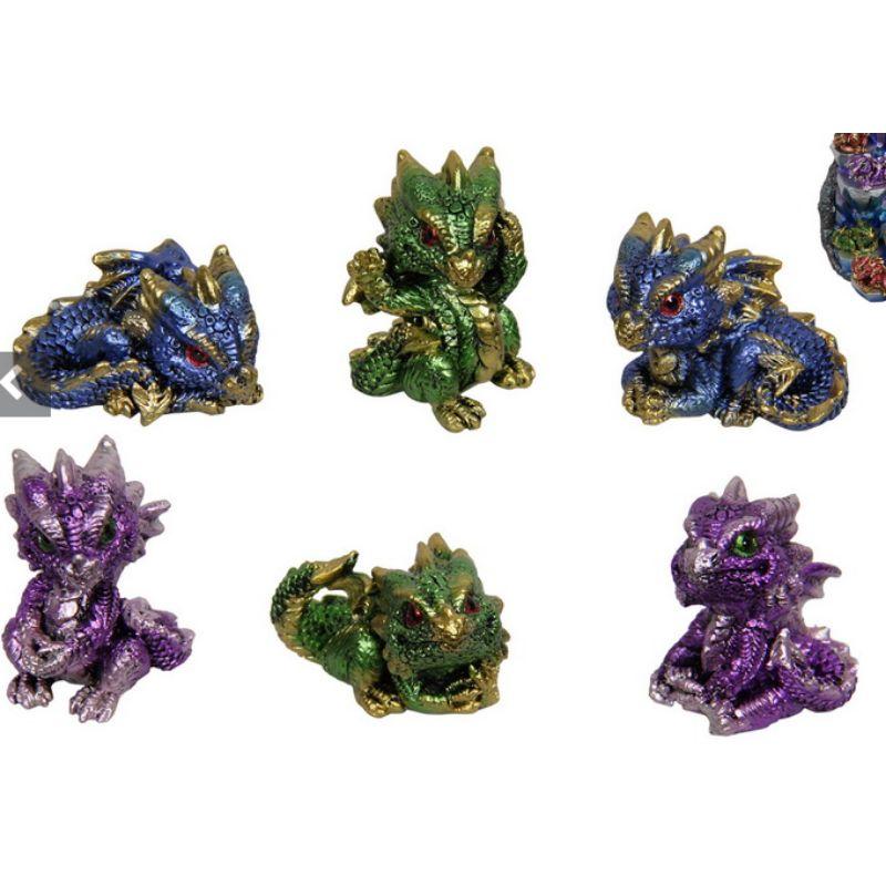 Coloured Baby Dragon on Stand - 5cm