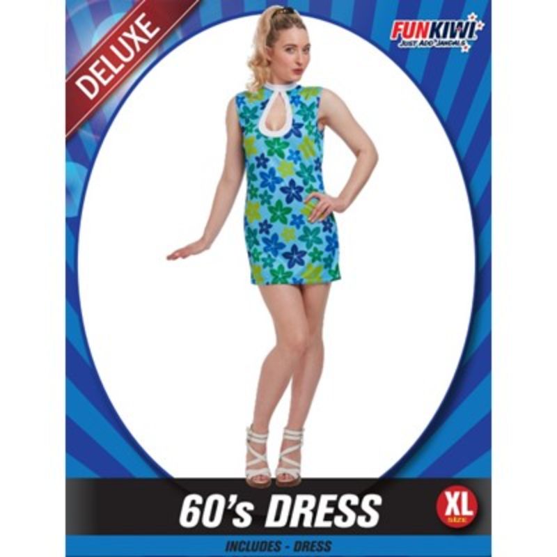 Blue 60s Girl Dress - Extra Large
