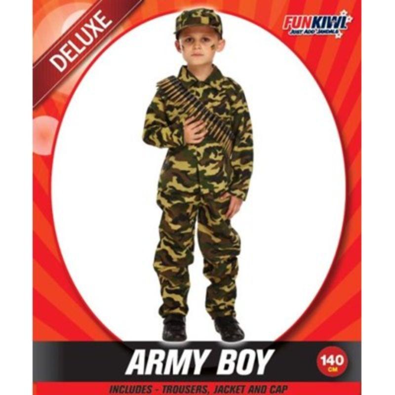 Boys Army Boy Deluxe Costume - 140cm