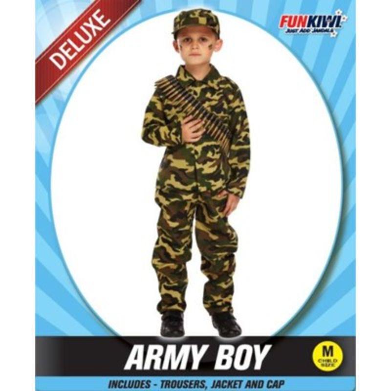 Boys Army Boy Deluxe Costume - Medium
