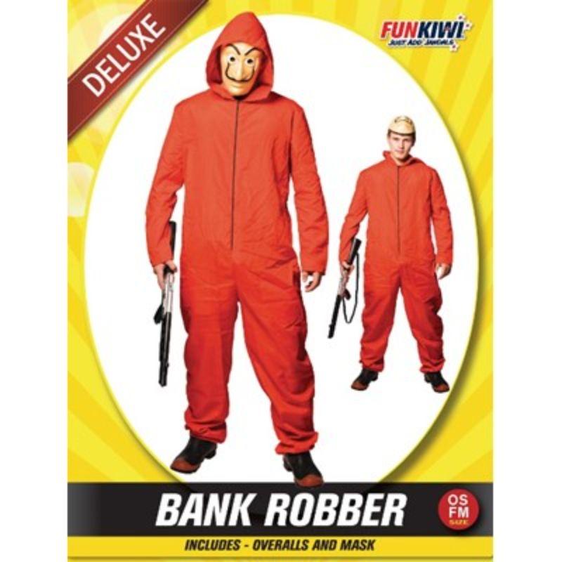 Mens Deluxe Bank Robber Man Costume - OSFM