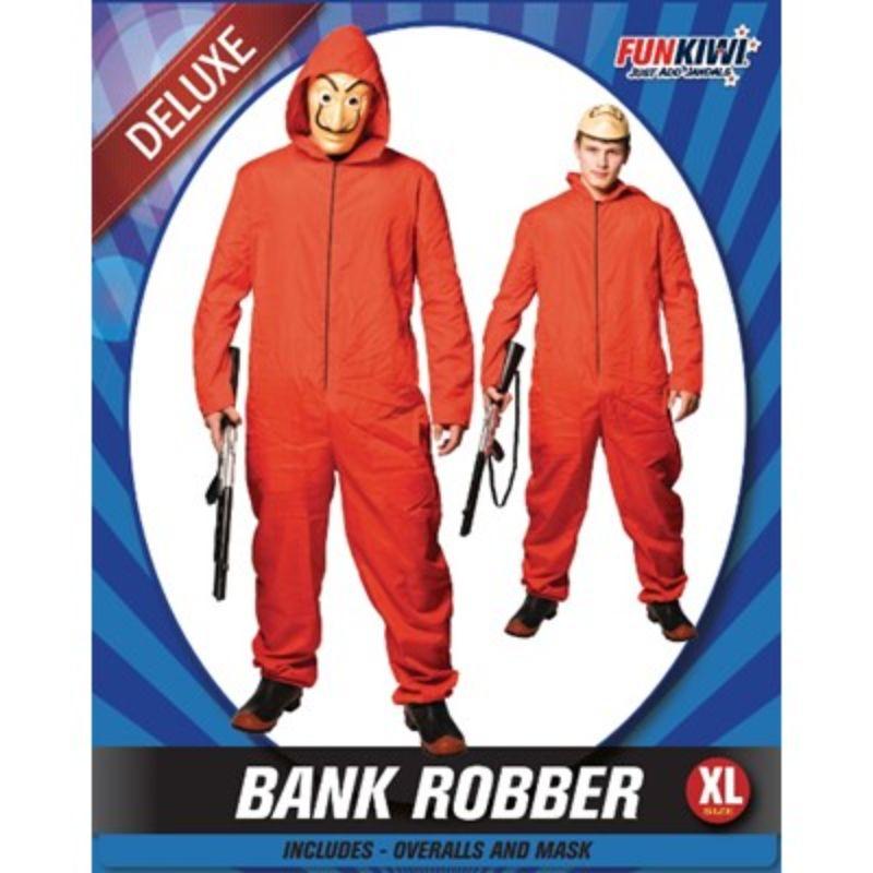 Mens Deluxe Bank Robber Man Costume - XL