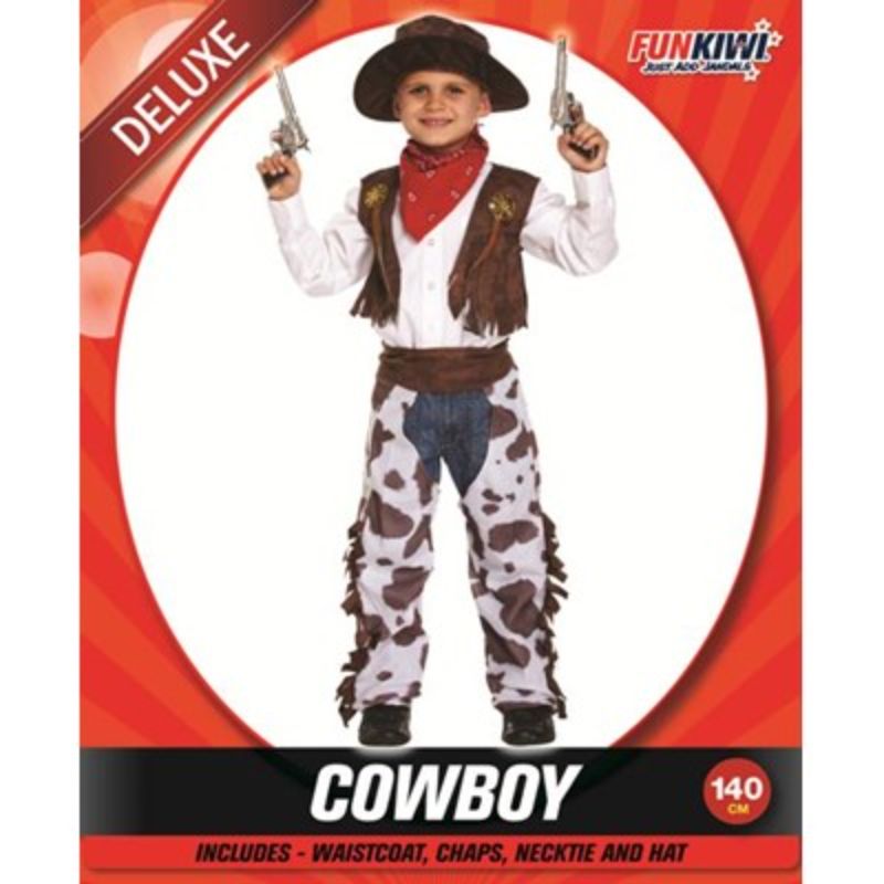 Boys Deluxe Cowboy Costume - 140cm