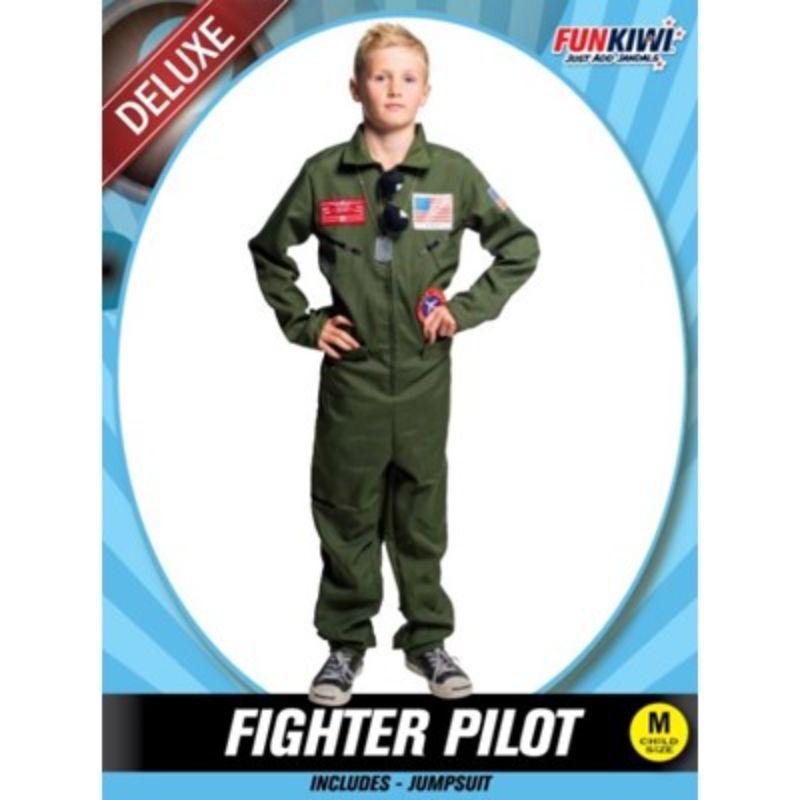 Boys Fighter Pilot Deluxe Costume - Medium