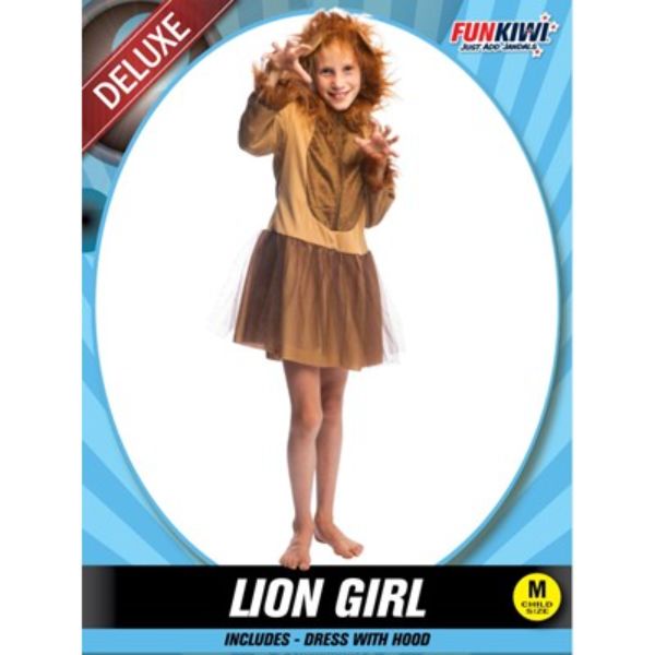 Kids Lion Girl Dress Costume - Medium