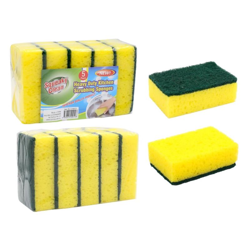 5 Pack Heavy Duty Kitchen Scrubbing Sponges