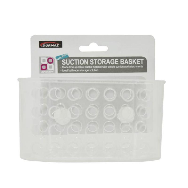 Bathroom Storage Basket with Suction - 16cm x 8cm x 8.5cm