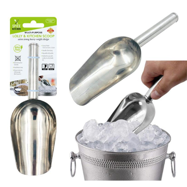 Stainless Steel Multi-purpose Lolly And kitchen Scoop - 12cm x 6.5cm x 3.5cm