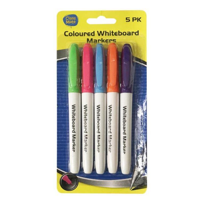 5 Pack Coloured Whiteboard Markers
