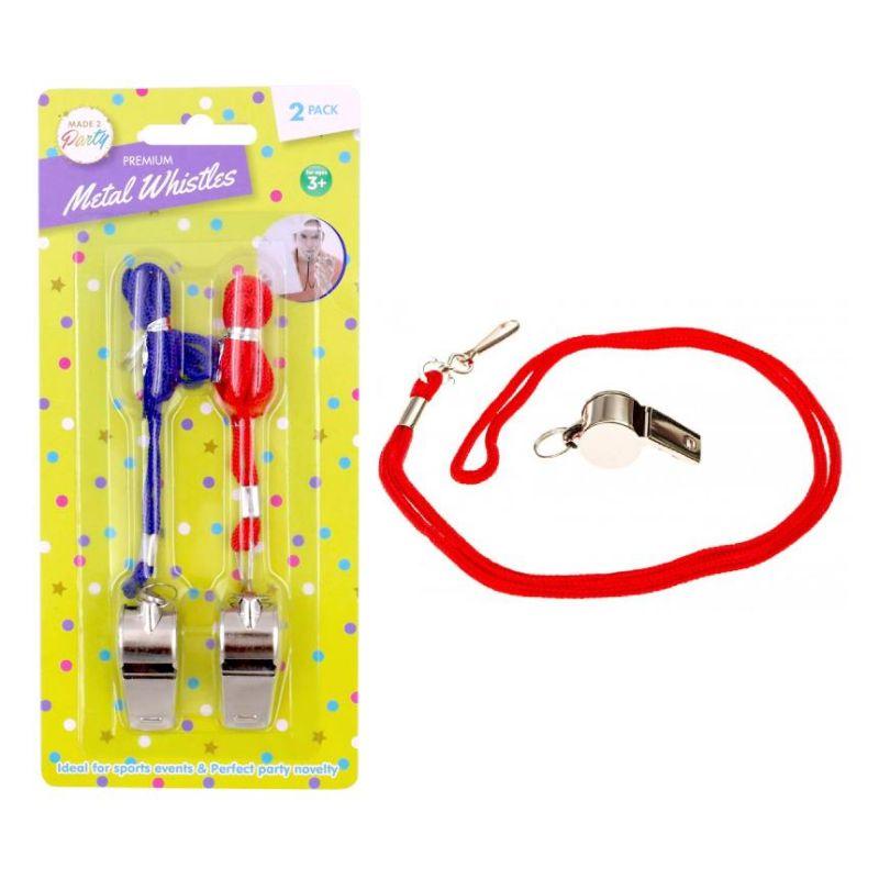 2 Pack Metal Whistles