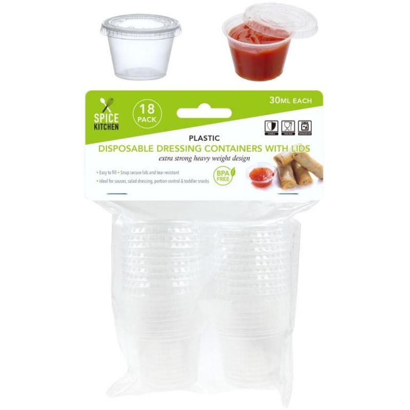 18 Pack Mini Disposable Dressing Containers with Lid - 30ml
