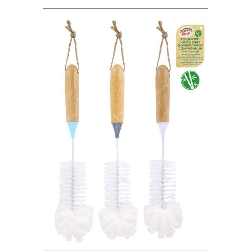 Eco Bamboo Sponge / Scrubber Cleaning Brush - 36cm x 5cm