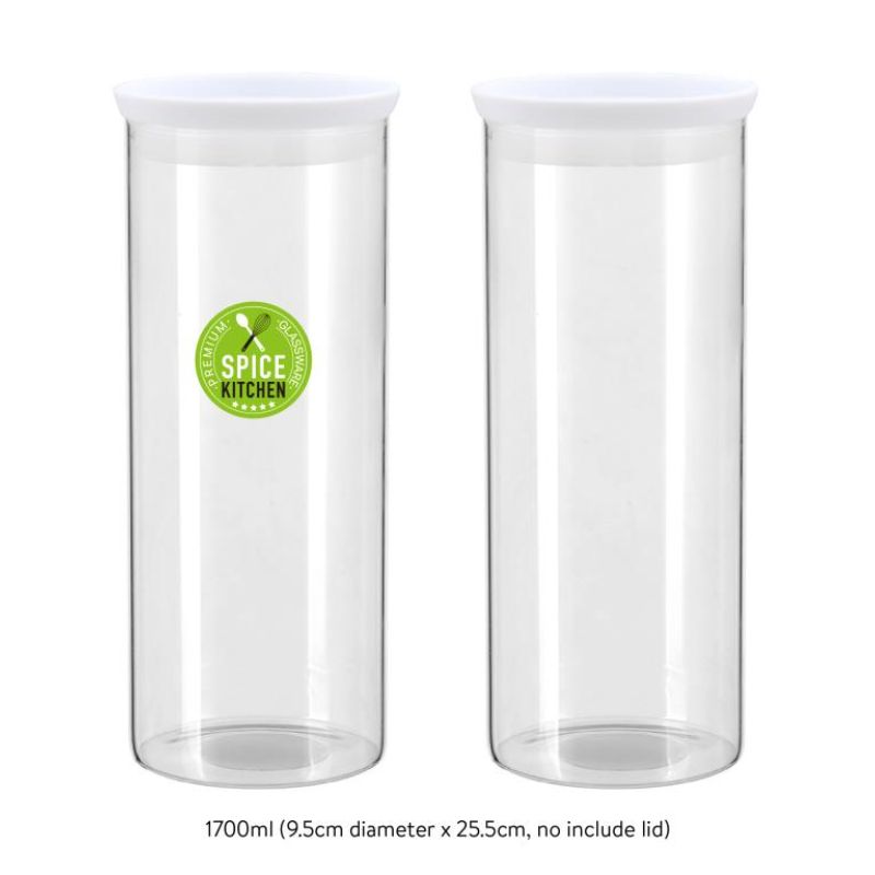 Stackable Glass Storage Jar with Lid - 1700ml