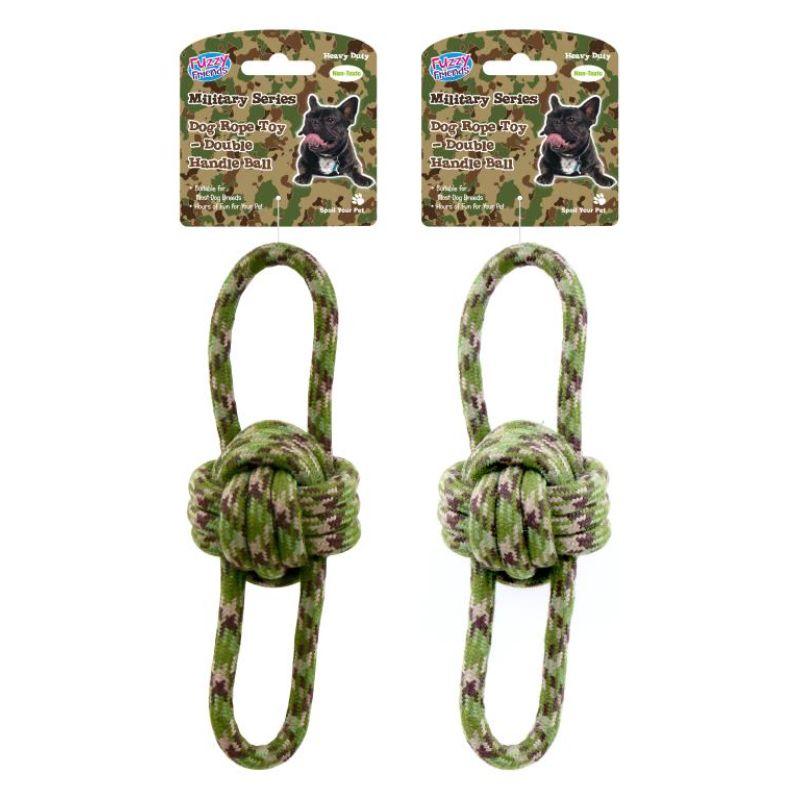 Military Series Dog Rope Toy-Double Handle Ball Series - 22cm x 6cm