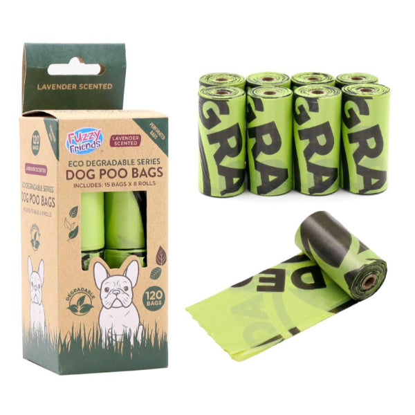 120 Pack Degradable Dog Poo Refill Bag -22cm x 32cm
