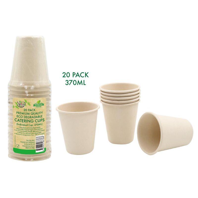 20 Pack Eco Biodegradable Paper Cups - 370ml