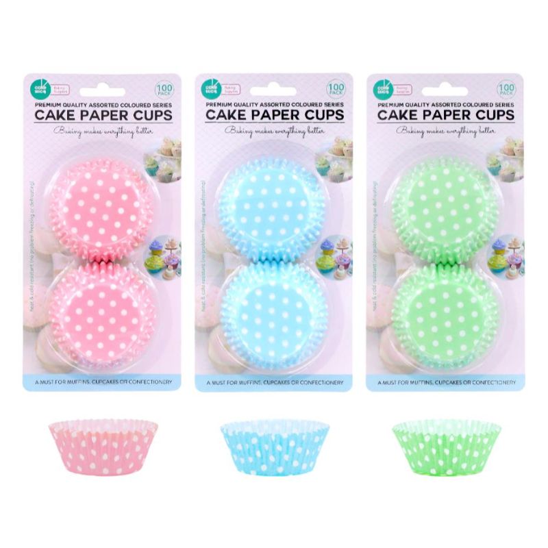 100 Pack Cake Paper Cups - 7cm x 5cm x 3cm