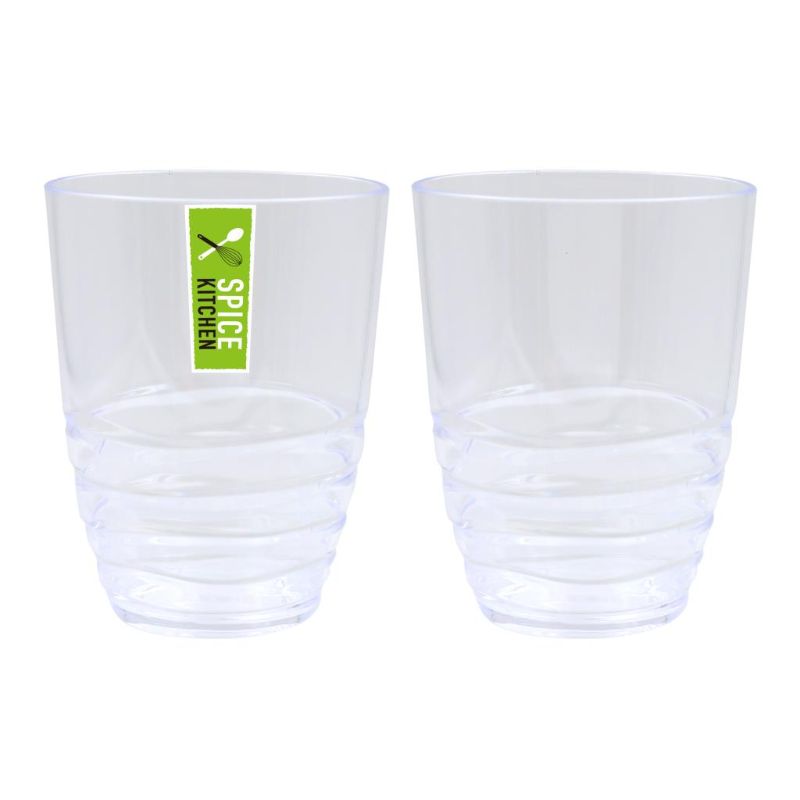 Clear Plastic Wave Series Style Tumbler - 300ml